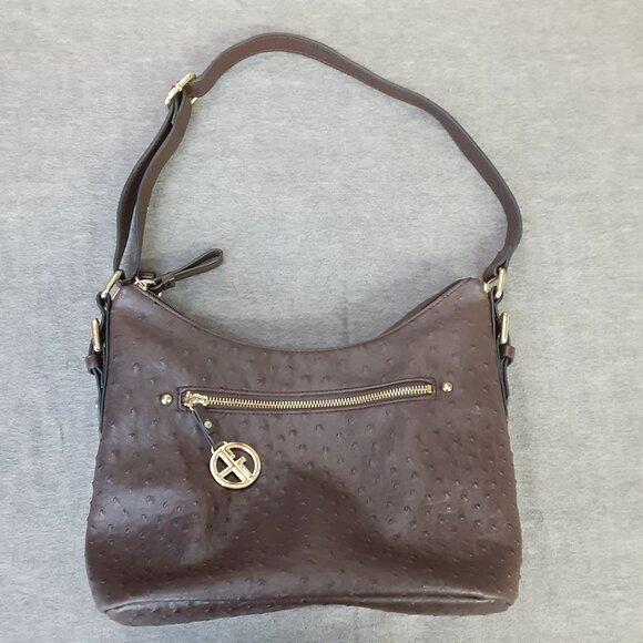 Giani Bernini Purse Crossbody Brown Pockets Adjustable Strap Man Made - Picture 1 of 10